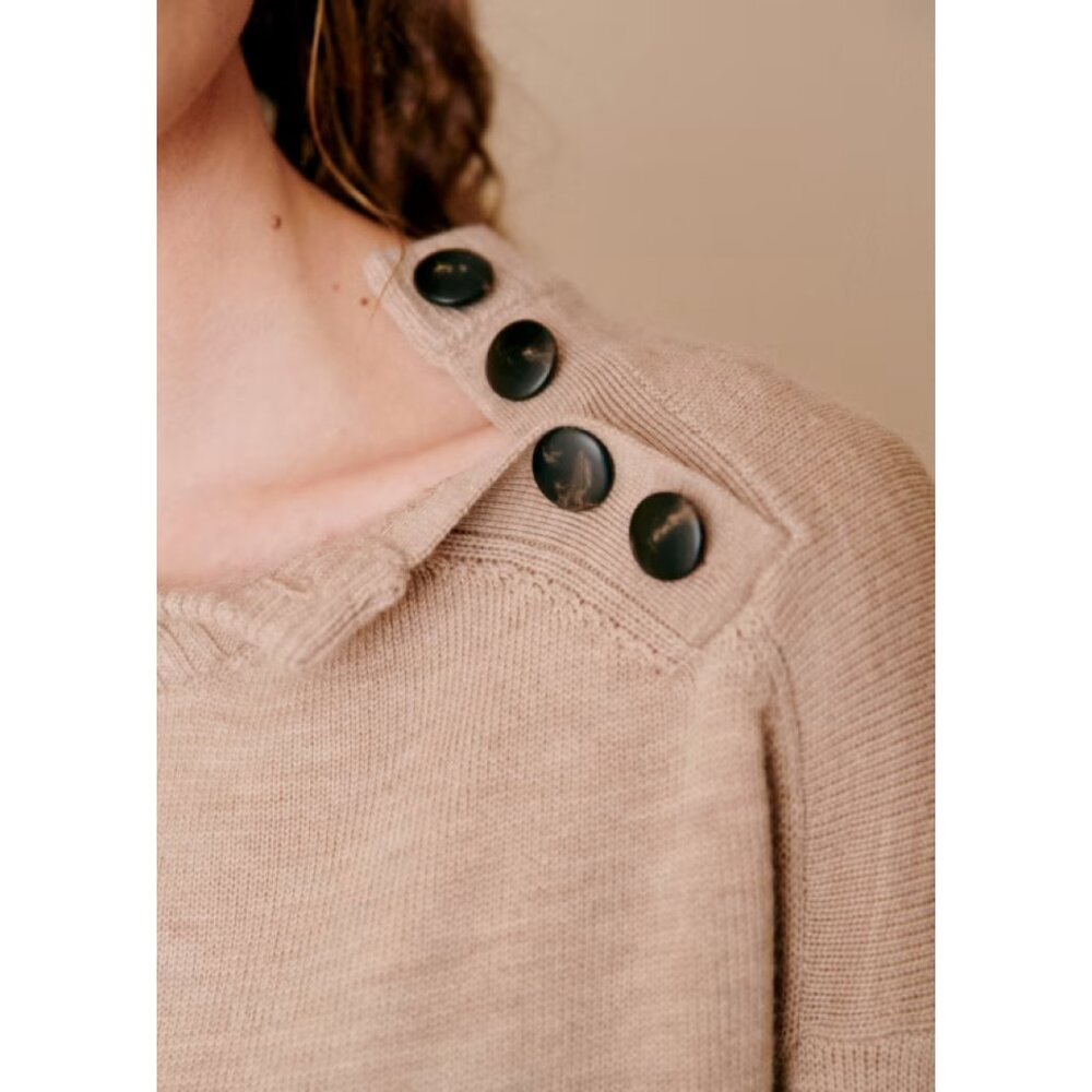 Sezane Mathie Dress In Beige Camel - Picture 3 of 6
